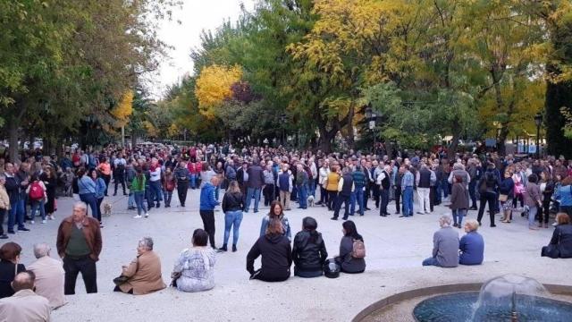 Una imagen de la protesta de la pasada semana en la localidad ciudadrealeña de Puertollano