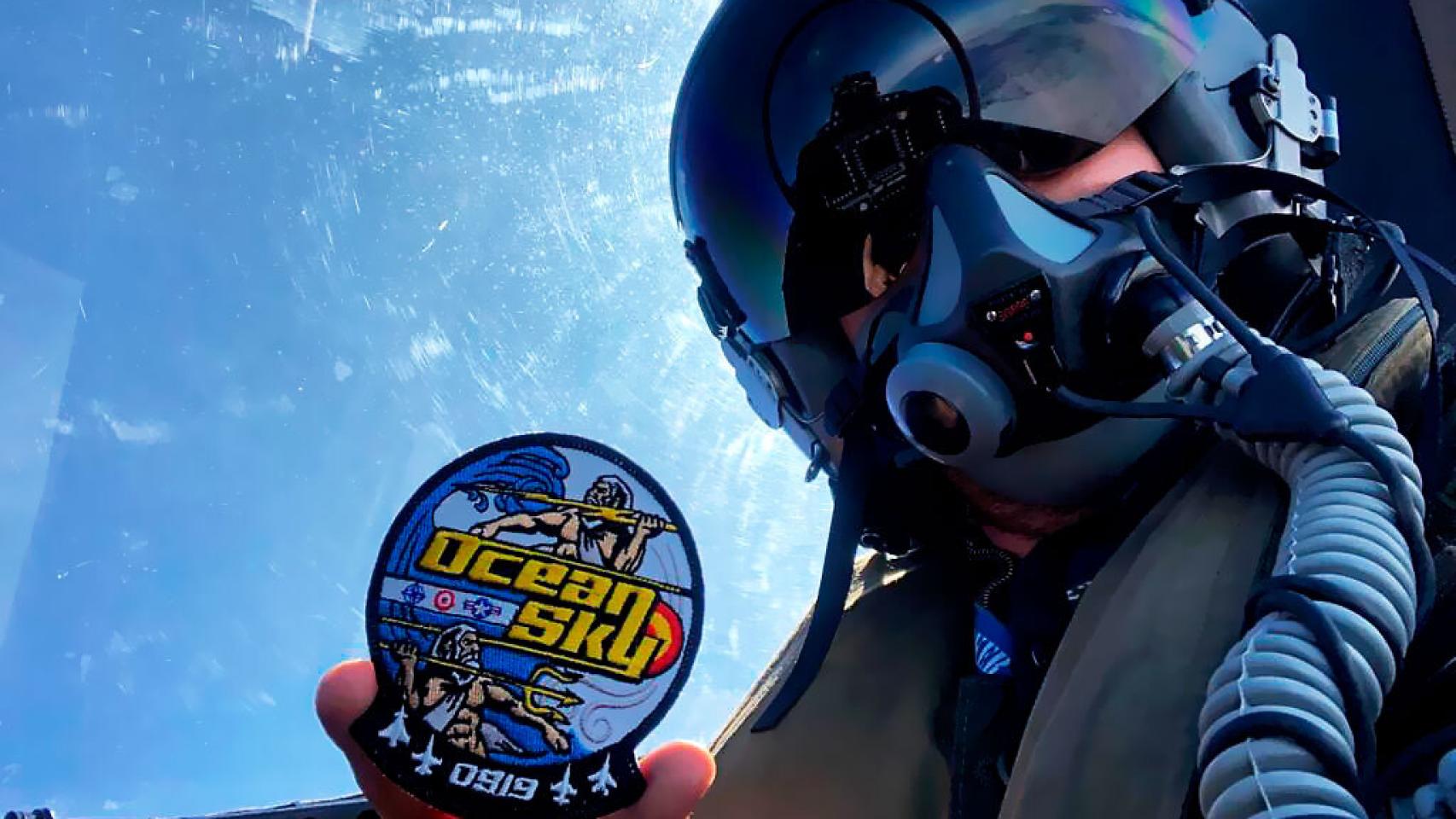 Piloto del Ala 12 del Ejército del Aire, en el ejercicio Ocean Sky 2019.