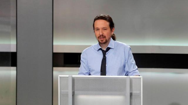 Pablo Iglesias durante el debate electoral.