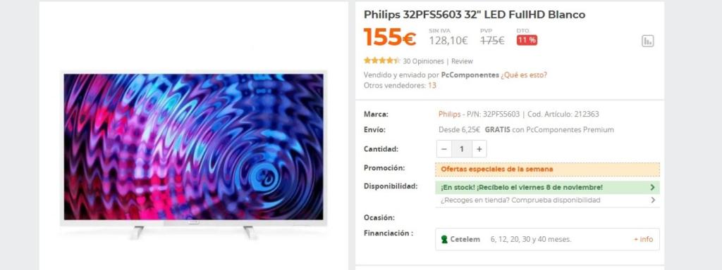 Televisor Philips en PC Componentes.