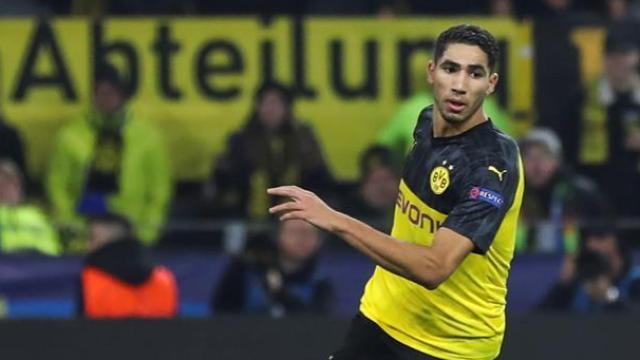 Achraf, en un partido del Borussia Dortmund en la Champions League