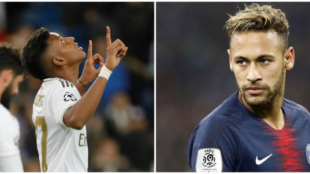 Rodrygo Goes y Neymar Junior