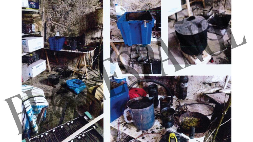 Imágenes del laboratorio de explosivos de los CDR, provenientes de un informe de la Guardia Civil.