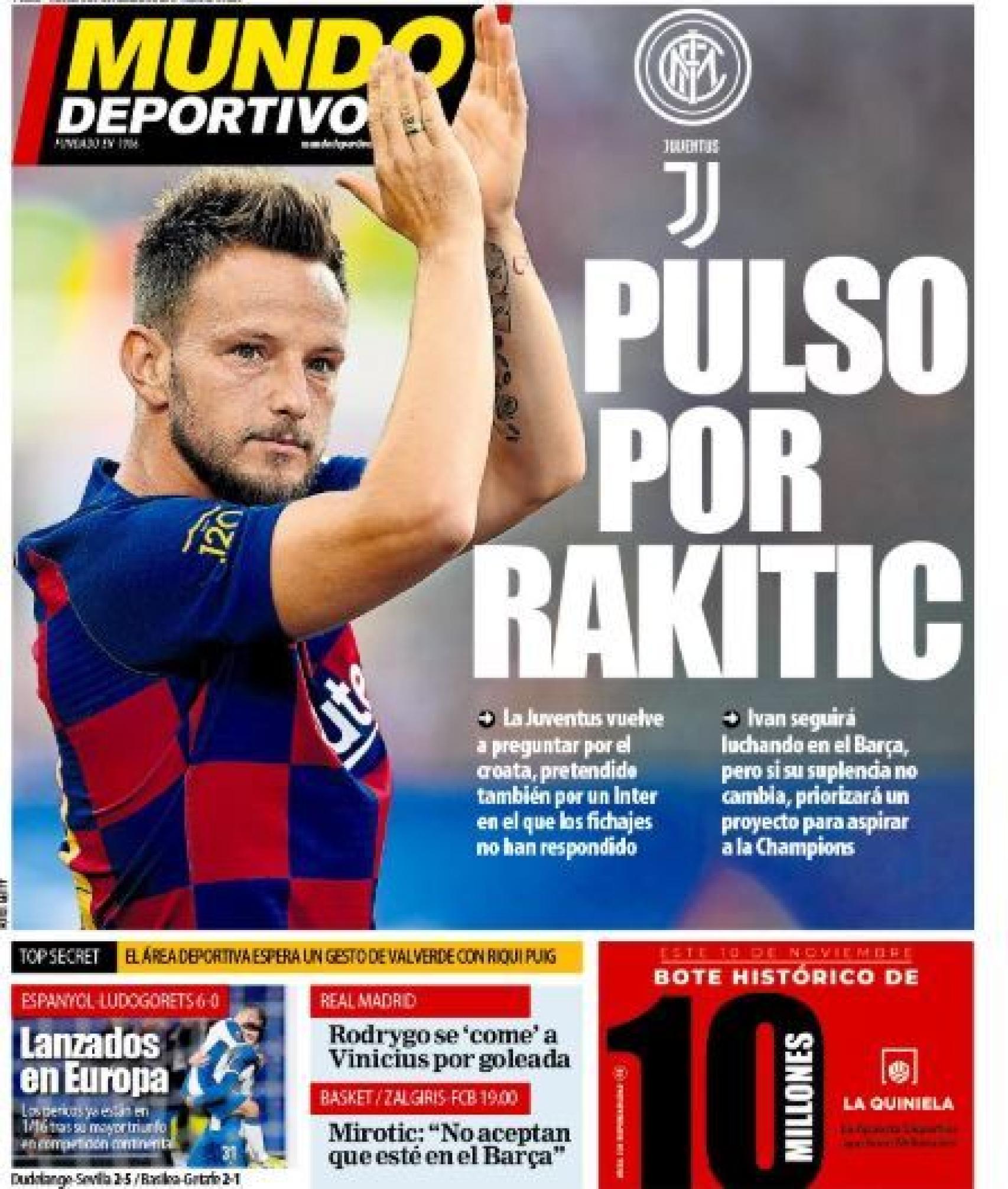 La portada del diario Mundo Deportivo (08/11/2019)