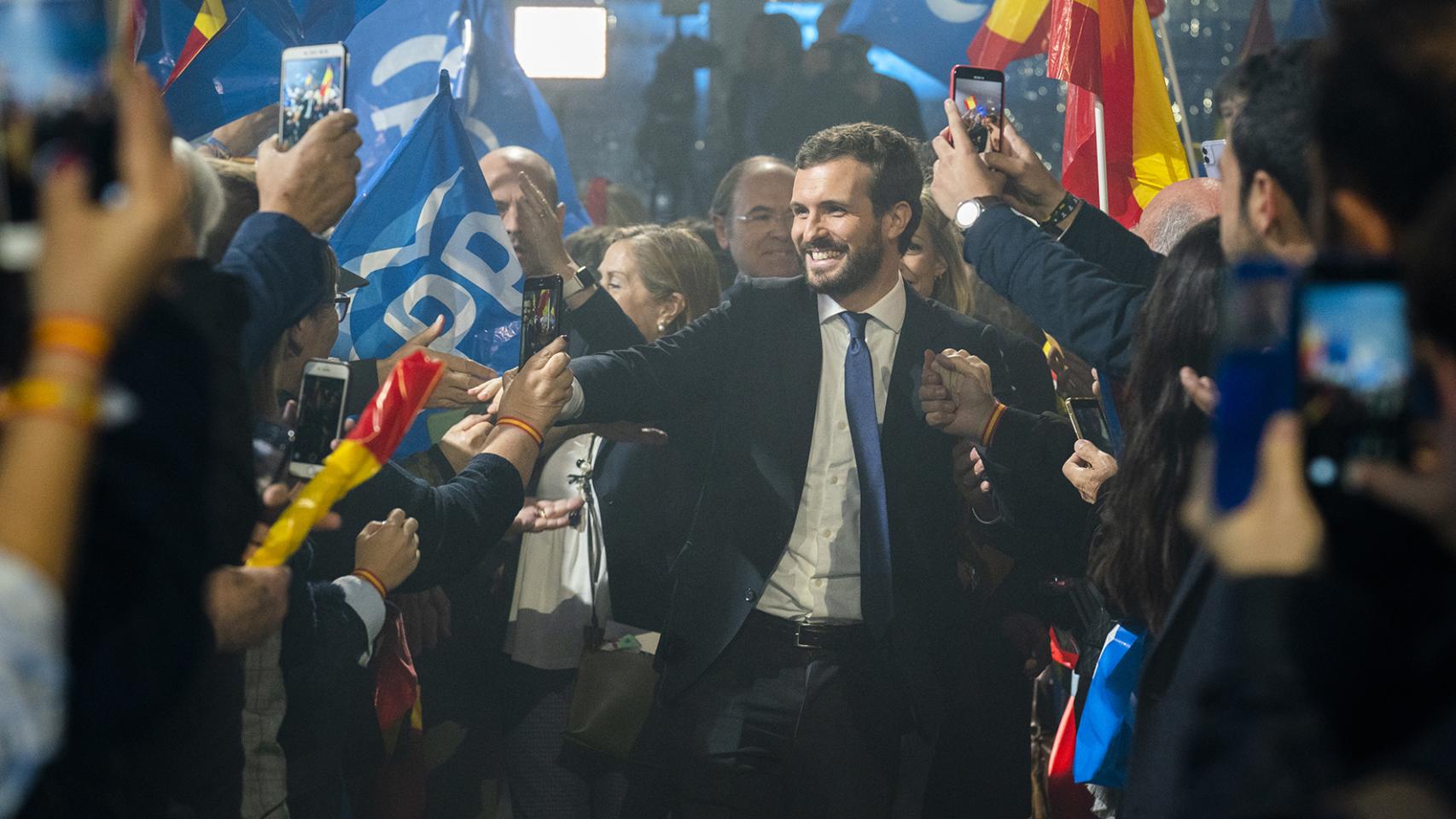 Pablo Casado en el mitin de cierre de campaña.