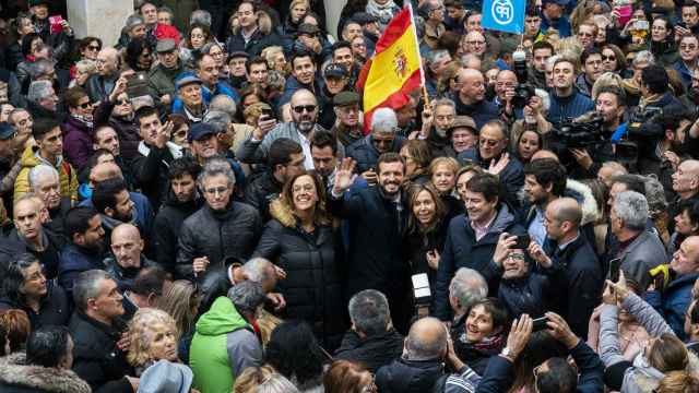 Pablo Casado, en el último día de campaña, en Palencia.