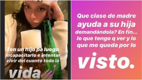 Una de las stories de Valeria en Instagram haciendo alusión a los hechos.