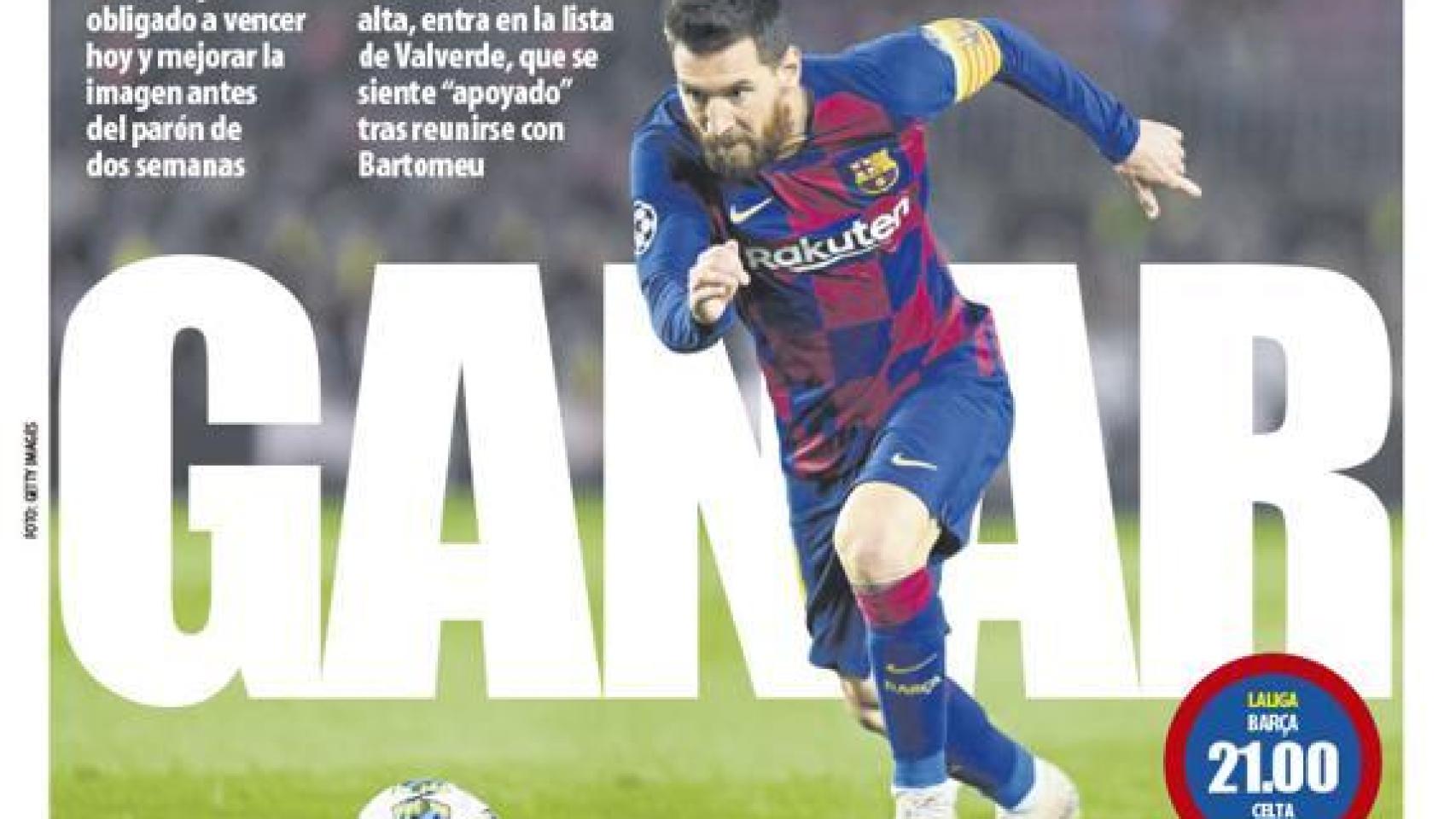 Portada Mundo Deportivo (09/11/2019)