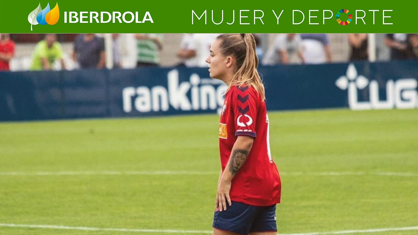 María Blanco, en un partido del Osasuna femenino