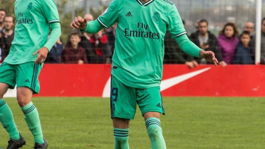 César Gelabert, en un partido del Castilla