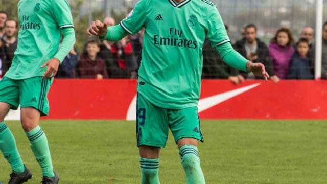 César Gelabert, en un partido del Castilla