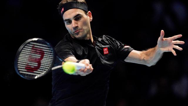 Federer, en un momento del partido ante Thiem