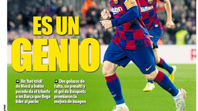 La portada del diario Mundo Deportivo (10/11/2019)