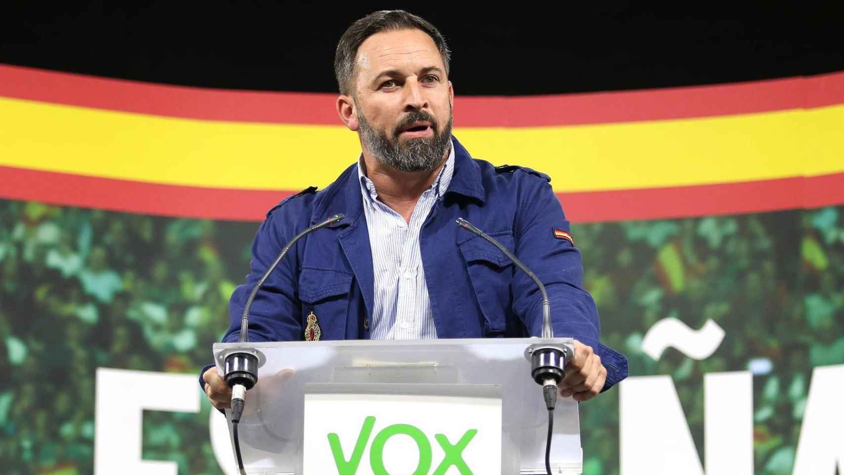 Santiago Abascal, líder de Vox, en una imagen de la campaña electoral.