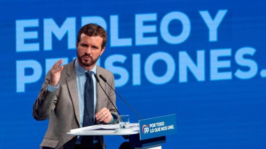 El presidente del PP, Pablo Casado