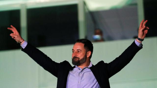 El líder de Vox, Santiago Abascal, este domingo.