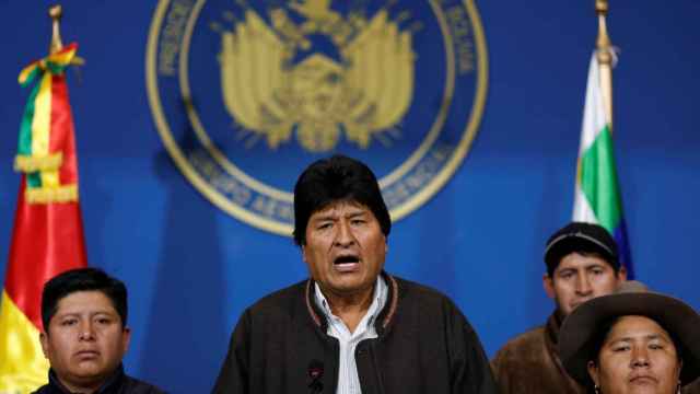 Evo Morales durante una comparecencia en el palacio presidencial