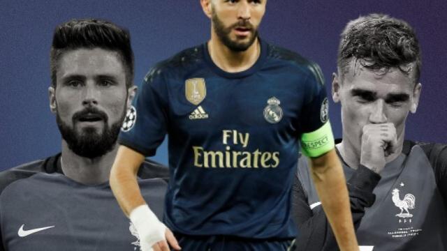 Giroud, Benzema y Griezmann