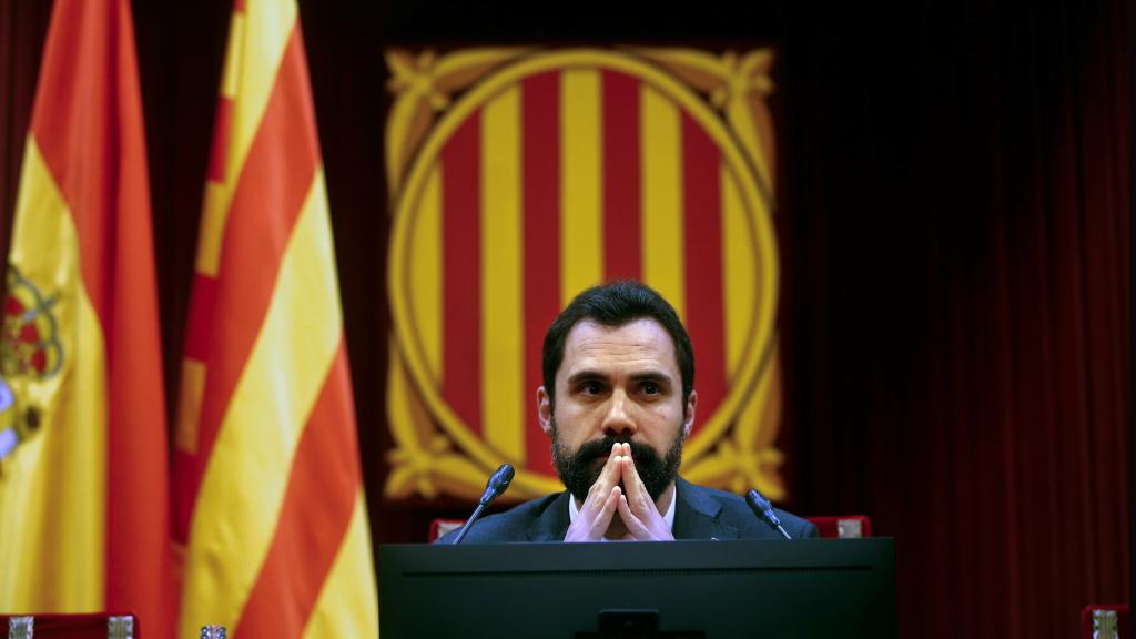 Roger Torrent, presidente del Parlament de Cataluña, durante la sesión en la que se ha votado la moción sobre la autodeterminación.