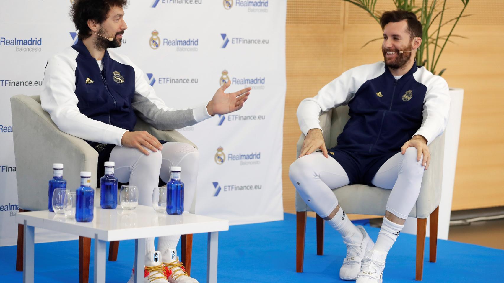 Sergio Llull, junto a Rudy Fernández