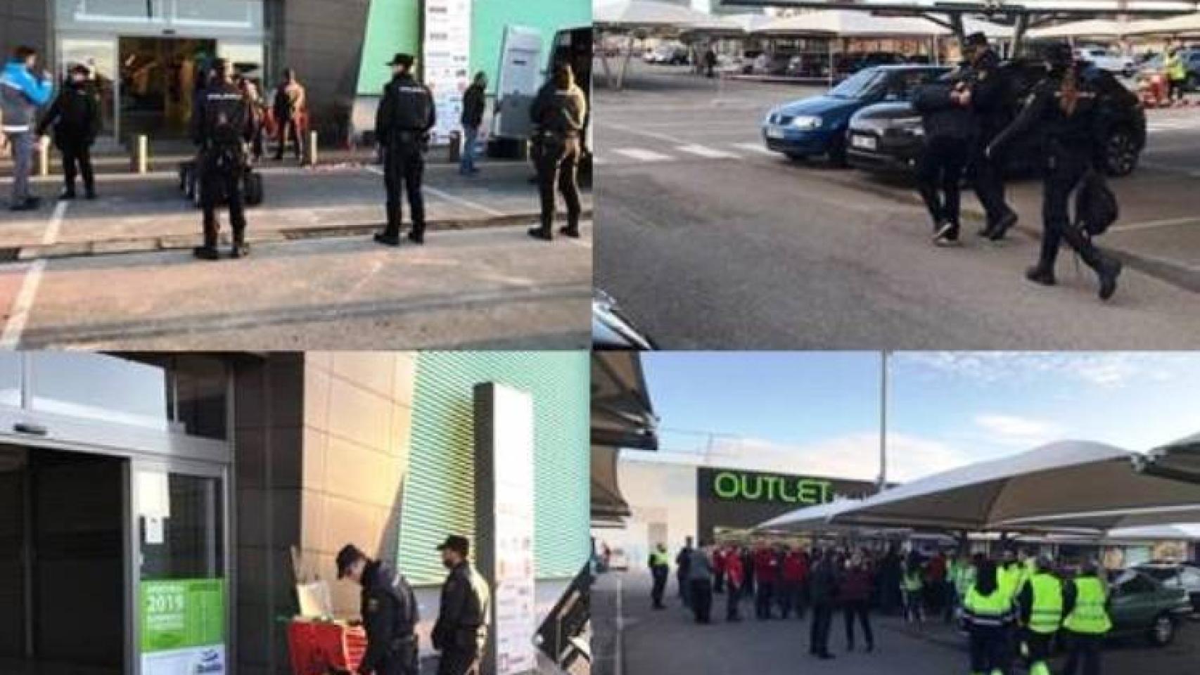 Imágenes del simulacro de atentado en el parque comercial Abadía, de Toledo