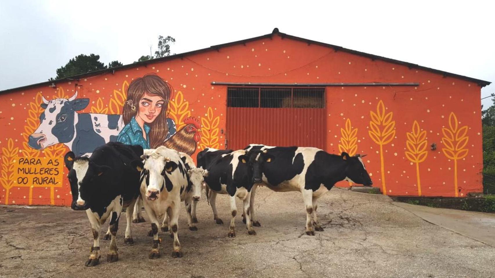 El mural que homenajea a las mujeres del rural en Casa Grande de Xanceda