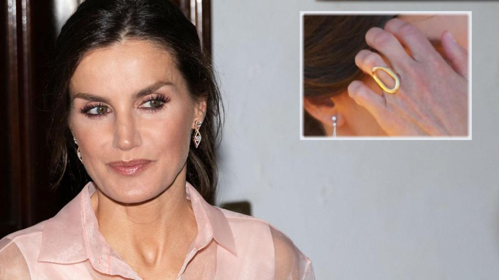 La reina Letizia junto a su hasta ahora misterioso anillo en un montaje de JALEOS.