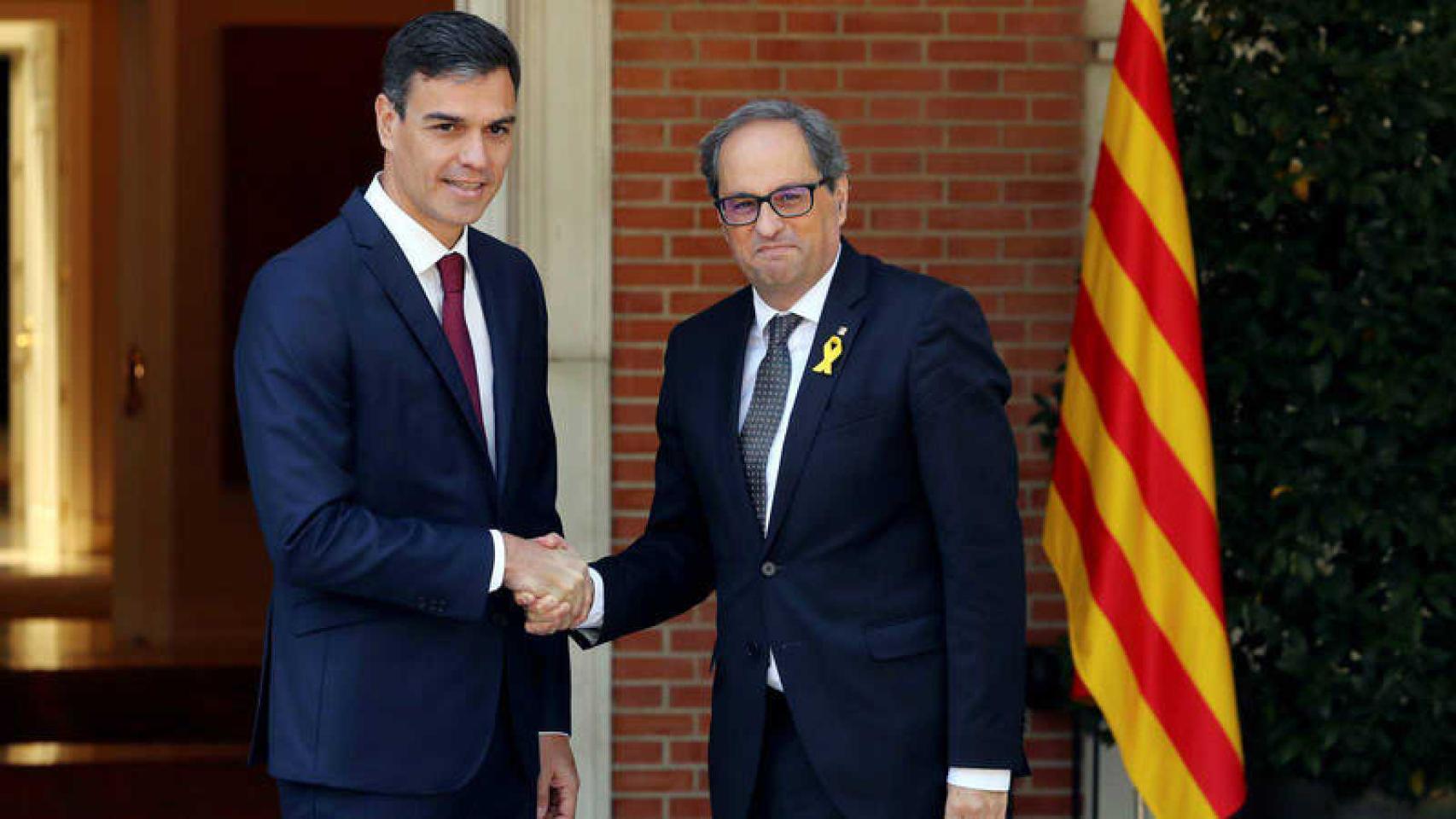 Quim Torra y Pedro Sánchez en La Moncloa.