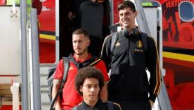 Hazard y Courtois, con Bélgica