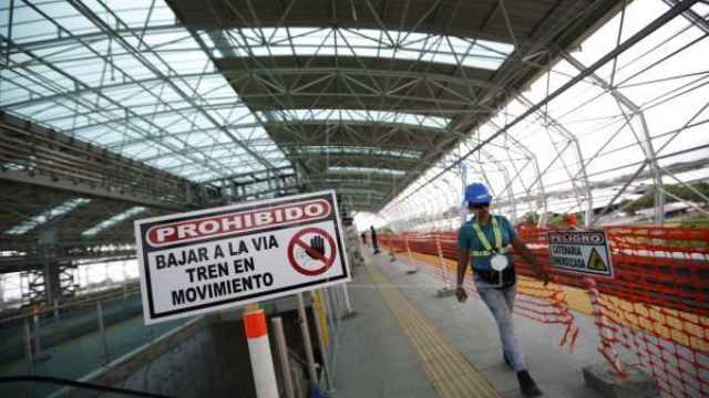 Trabajos de construcción del metro de Panamá./