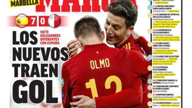 La portada del diario MARCA (16/11/2019)