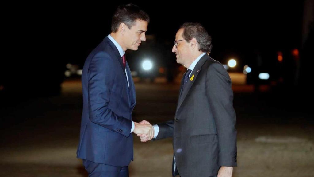El presidente Sánchez y Quim Torra, cara a cara el pasado diciembre.