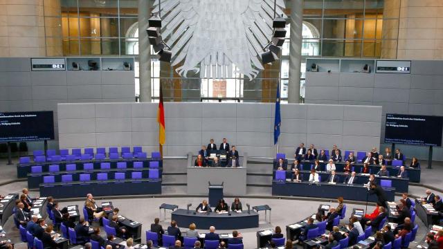 La primera sesión del Parlamento alemán.