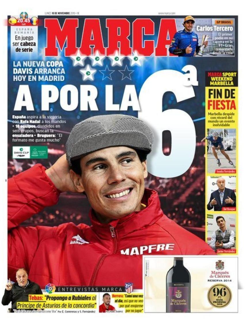 La portada del diario MARCA (18/11/2019)