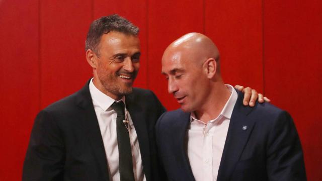 Luis Enrique, junto a Luis Rubiales