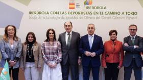 Alejandro Blanco e Ignacio Galán tras el acuerdo entre el COE e Iberdrola por la igualdad de género