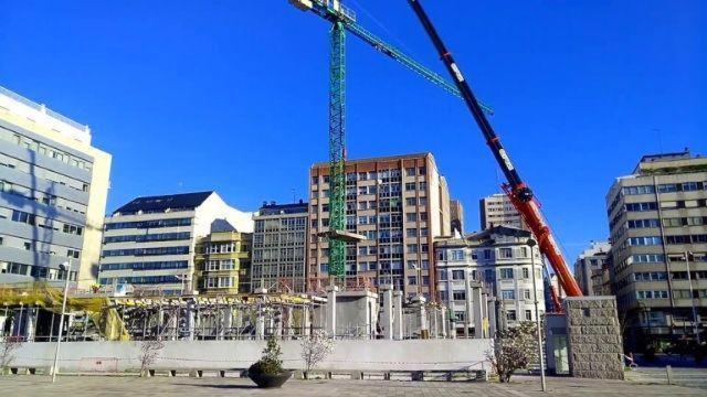 Construcción de uno de los edificios de Tabacos en A Coruña