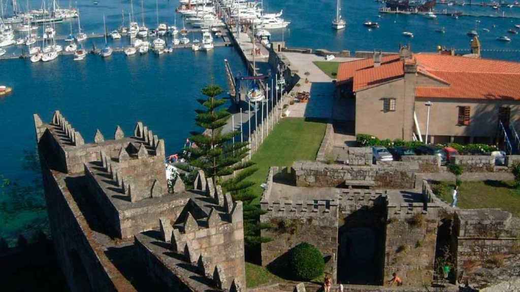 Imagen aérea del Parador de Baiona.