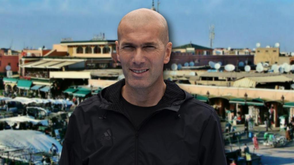 Zidane en un montaje de JALEOS con Marrakech de fondo.