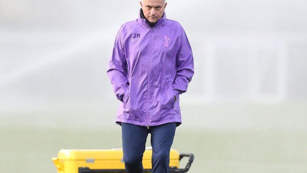 José Mourinho, en un entrenamiento del Tottenham