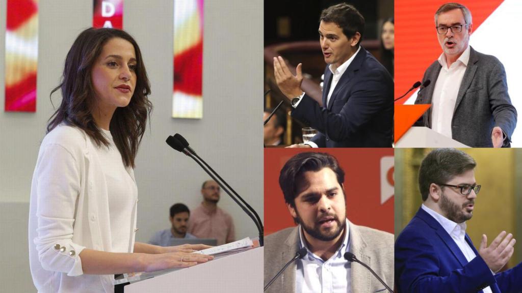 Inés Arrimadas junto a Albert Rivera, José Manuel Villegas, Fernando de Páramo y Fran Hervías.