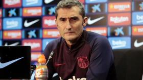 Ernesto Valverde durante la rueda de prensa