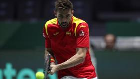 Marcel Granollers durante el partido de dobles de la Copa Davis