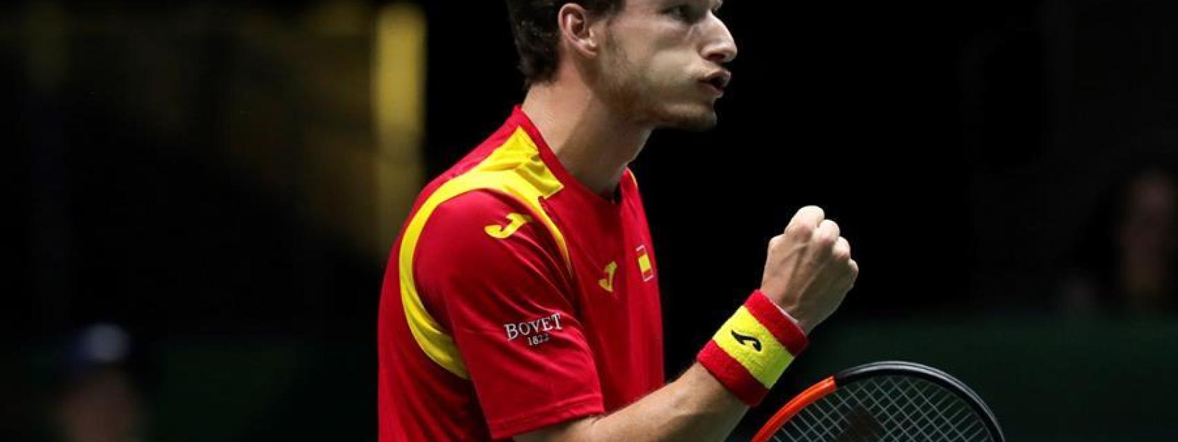 Carreño, durante el partido con Pella.