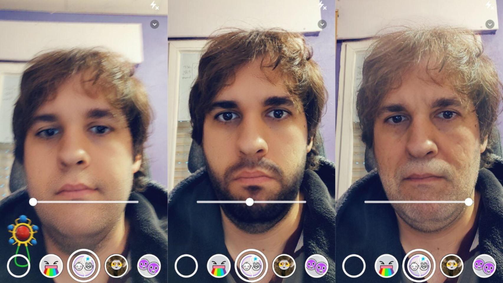 La máquina del tiempo de Snapchat: filtros de joven y viejo a la vez