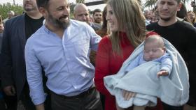 El líder de Vox, Santiago Abascal, en la manifestación de agricultores en Almería.