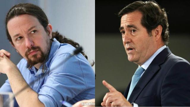 Pablo Iglesias y Antonio Garamendi en una imagen de archivo.