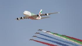 Un Airbus A380 durante el Dubai Air Show.