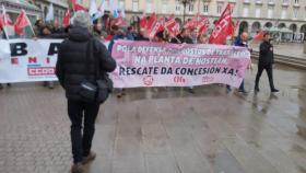 Protesta esta mañana en María Pita