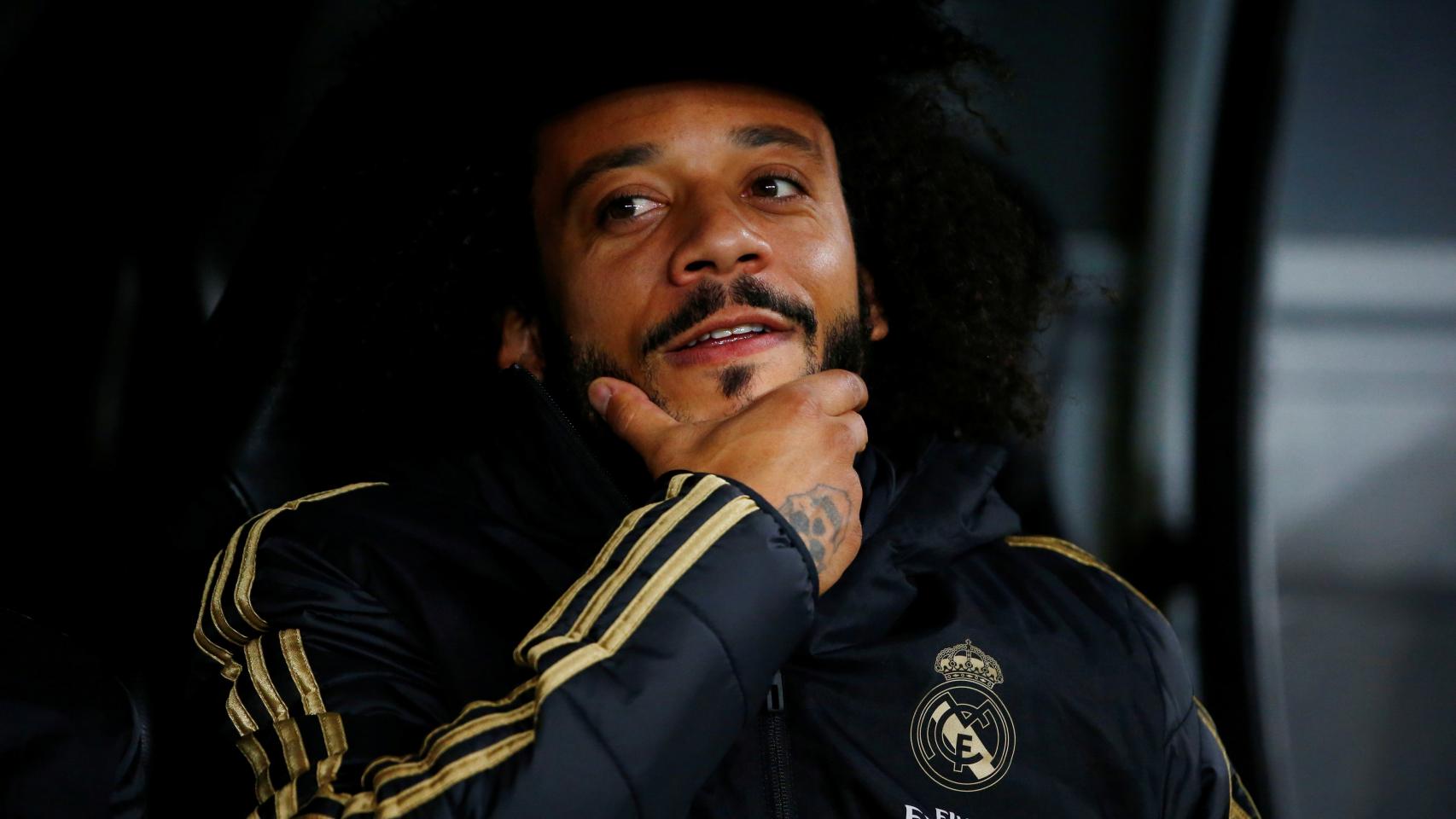 Marcelo, en el banquillo del Santiago Bernabéu